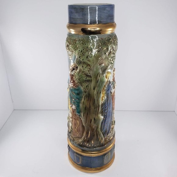 Vintage Viking Warrior Stein Valhalla Signed LM Hand Painted - Picture 10 of 16